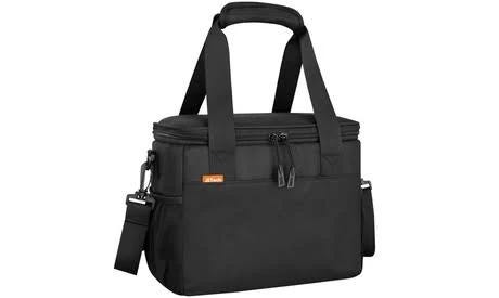 Insulated Lunch Bag: Leakproof Cooler Bag with Adjustable Strap (Black) | Image