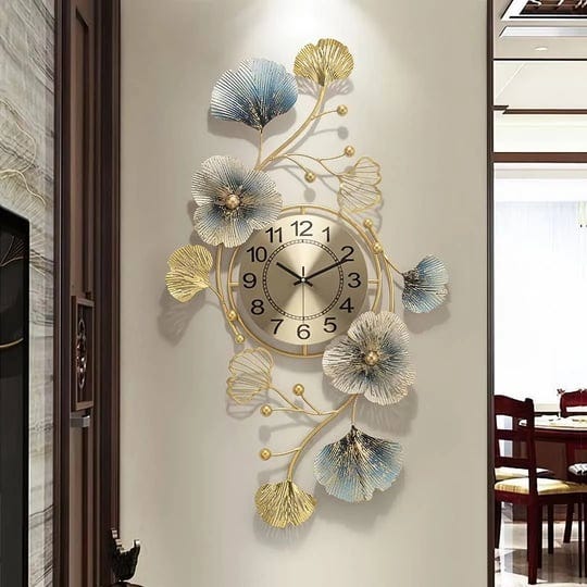 fmnnfp-large-wall-clock-33-inch-creative-metal-ginkgo-leaf-design-wall-clock-silent-non-ticking-deco-1