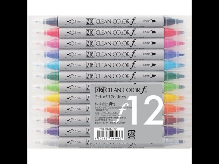 kuretake-zig-twin-tip-marker-clean-color-f-12-color-set-tcs-6000t-12v-1