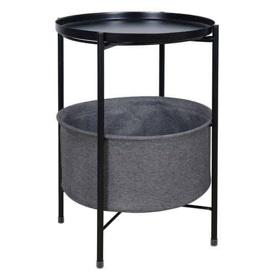 zoes-homeware-24-nursery-round-end-side-table-with-fabric-storagesmall-side-table-with-recessed-tabl-1