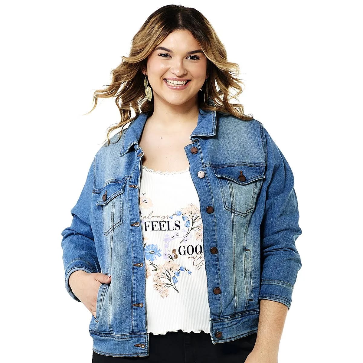 Fashionable Plus Size Denim Jacket for Stylish Wardrobe | Image