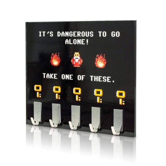 getdigital-dangerous-to-go-alone-key-rack-geeky-home-and-office-decor-wall-mounted-key-holder-with-5-1
