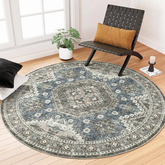 rugland-round-rug-3ft-stain-resistant-washable-rug-anti-slip-backing-vintage-tribal-area-rugs-for-li-1