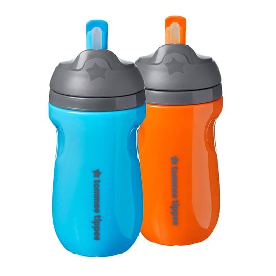 tommee-tippee-2-pack-9-oz-insulated-straw-cup-in-blue-orange-1