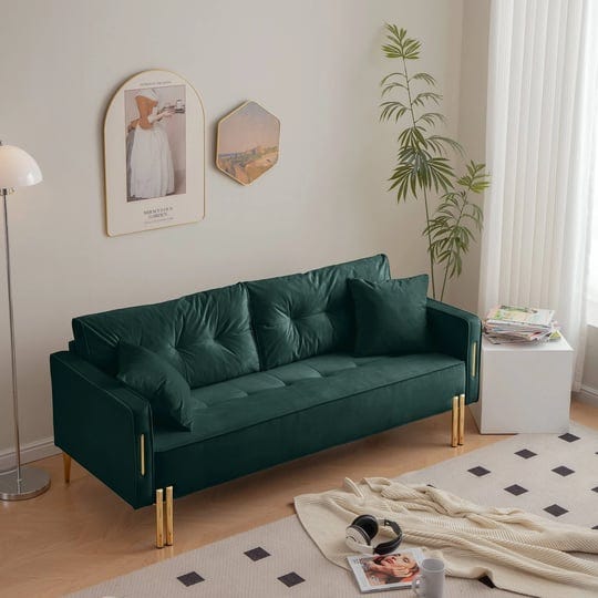 70-velvet-sofa-couch-luxury-modern-upholstered-3-seater-sofa-with-2-pillows-green-1