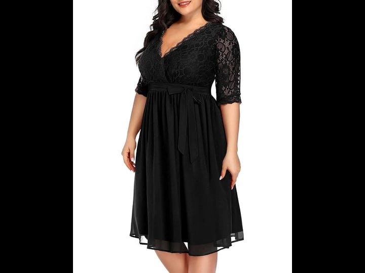 pinup-fashion-plus-size-lace-chiffon-wrap-v-neck-dresses-women-cocktail-wedding-guest-midi-dress-1