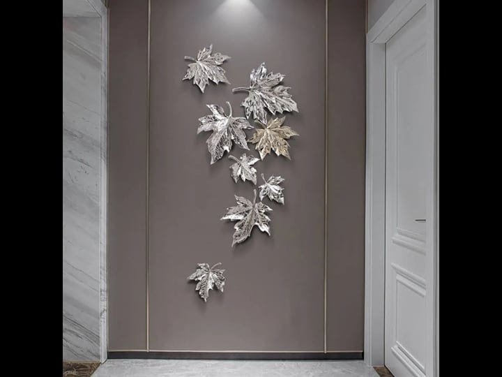 homary-8-pieces-modern-3d-resin-maple-gold-silver-leaves-home-wall-decor-in-living-room-1
