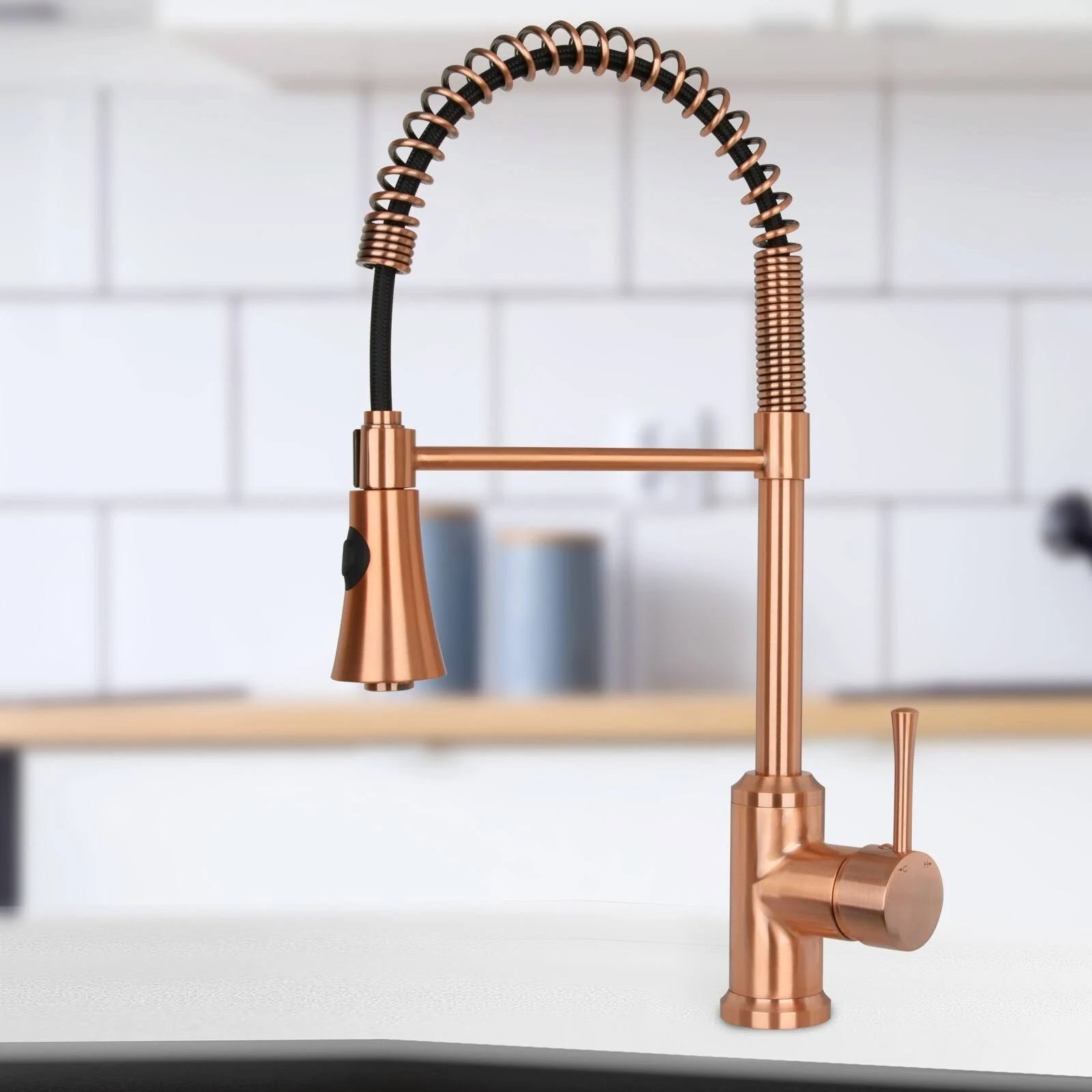 Copper Pre-Rinse Kitchen Faucet with Pull-Down Sprayer | Image