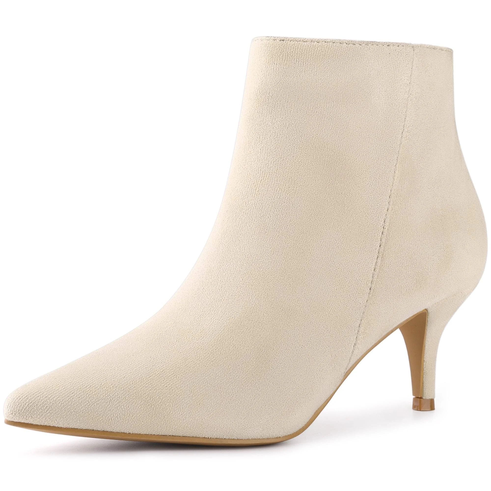 Faux Suede Pointed Toe Ankle Booties for Fall/Winter | Image