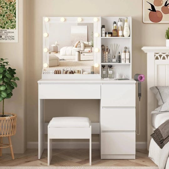 makeup-vanity-desk-set-with-mirror-and-light-dressing-table-storage-lots-white-1