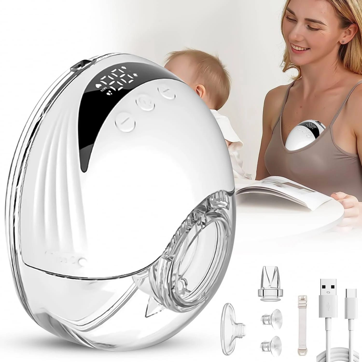 QZ Inc Wearable Breast Pump: Portable, Hands-Free, and Quiet for Moms on the Go | Image