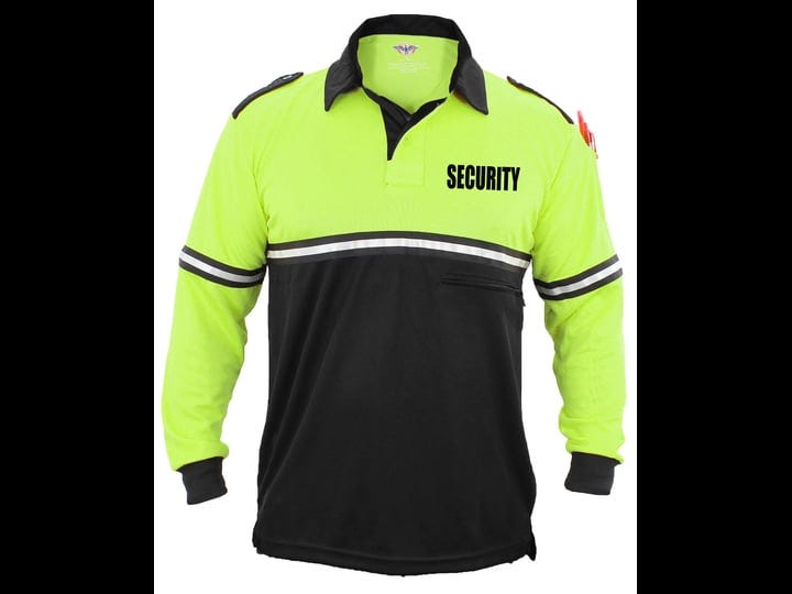 first-class-security-100-polyester-two-tone-bike-patrol-shirt-with-zipper-pocket-long-sleeve-lime-gr-1