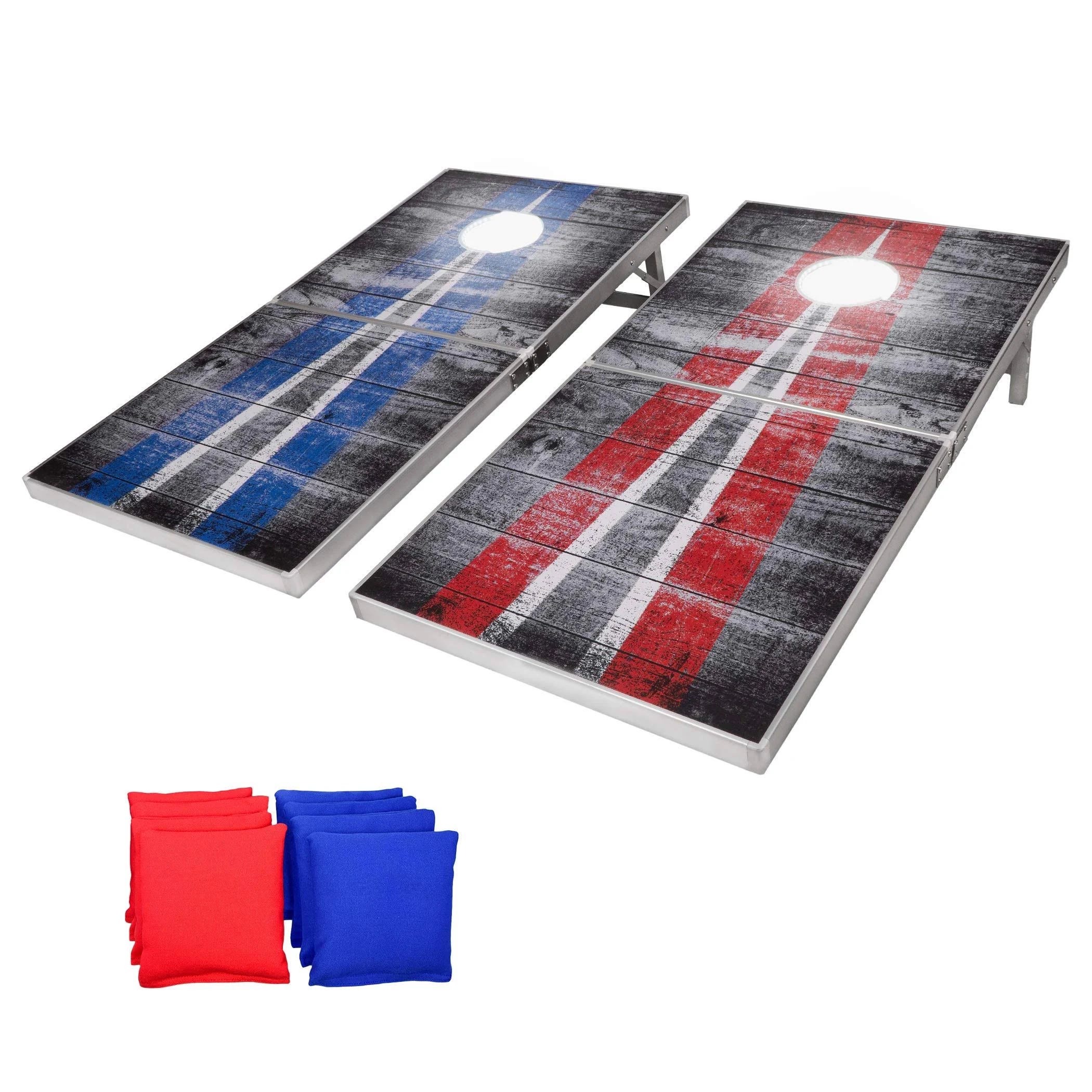 Cornhole LED Rustic Design Set with Regulation Size | Image