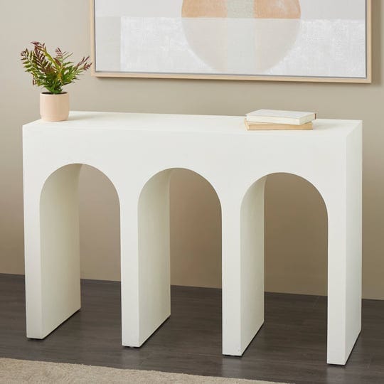 white-wooden-art-deco-arched-cutout-console-table-1
