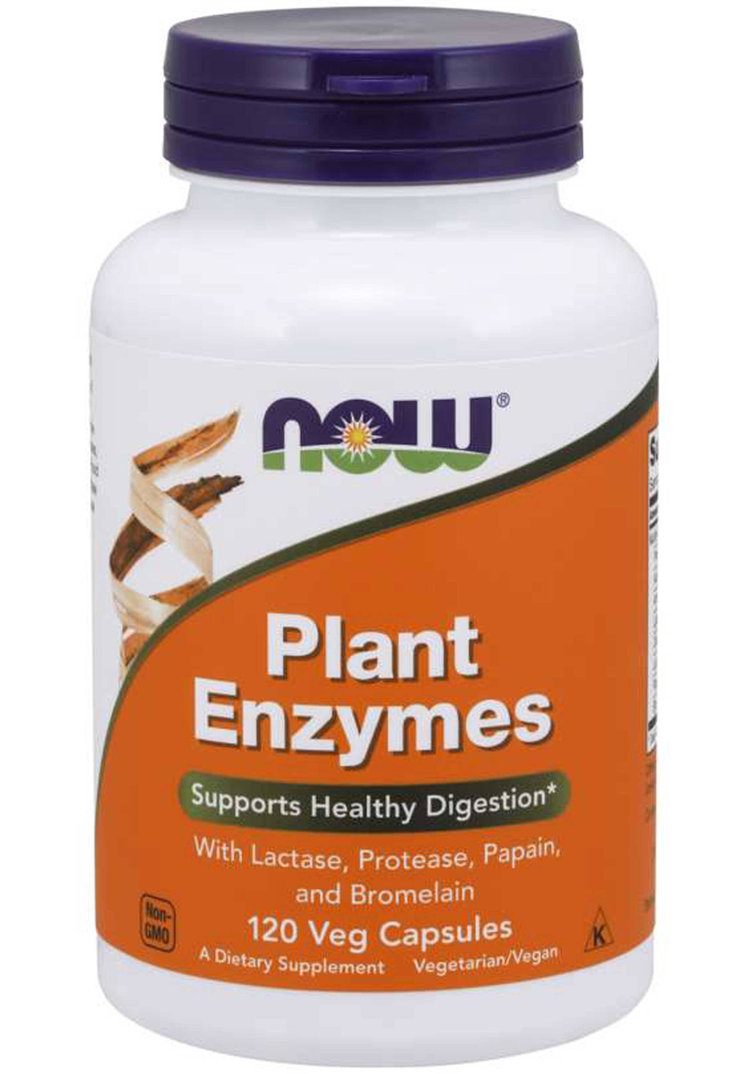 Now Plant Enzymes Papaya & Pineapple Digestive Support - 120 Capsules | Image