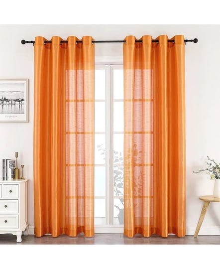 kate-aurora-artisan-lightweight-transparent-faux-silk-sheer-grommet-single-curtain-panel-orange-1