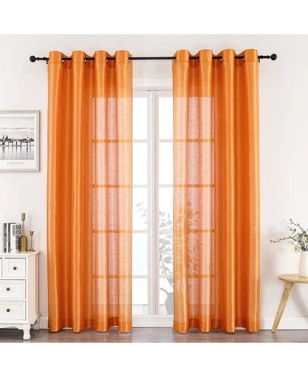 goodgram-montauk-accents-2-pack-ultra-luxurious-faux-silk-sheer-grommet-top-curtain-panels-orange-1