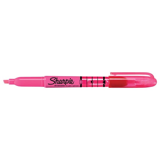 sharpie-pink-highlighter-stick-chisel-tip-with-ink-indicator-and-pocket-clippens-and-pencils-1