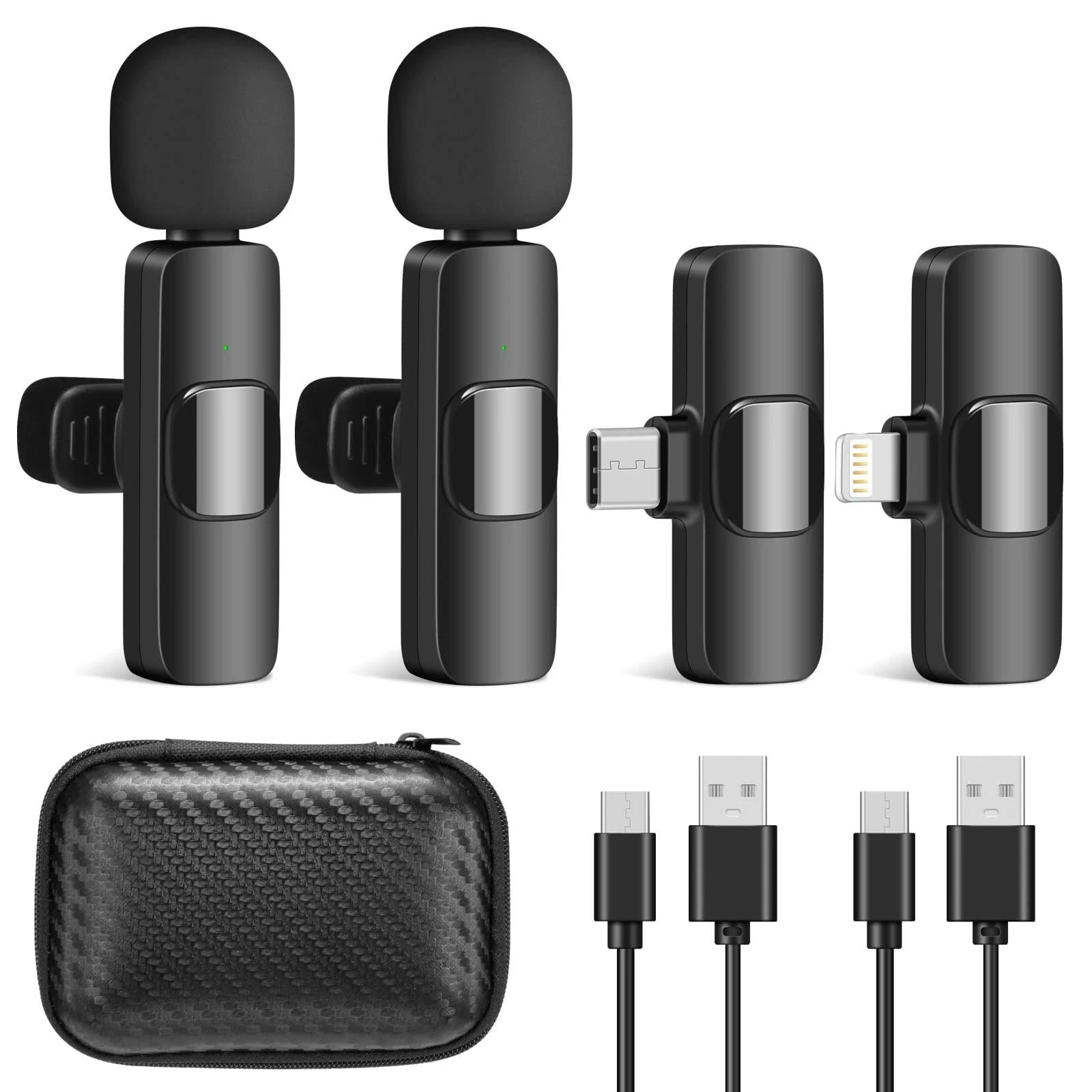 Wireless Lavalier Microphone for iPhone, iPad, and Android Devices - 2 Mics, 2 Receivers | Image