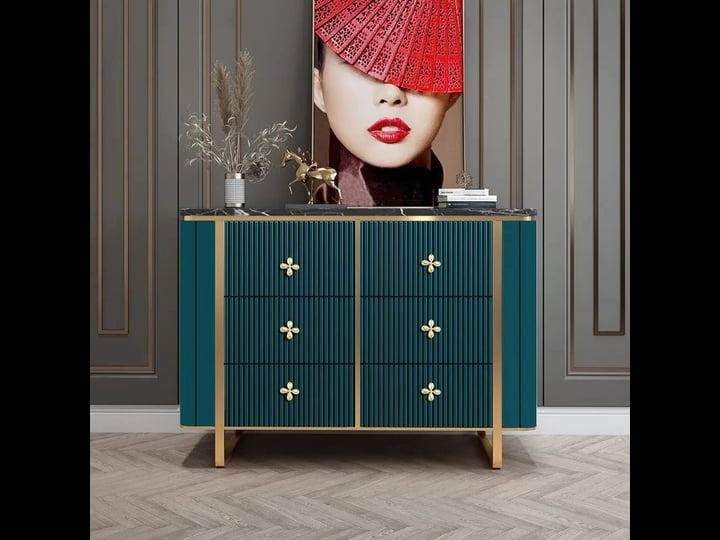 47-modern-green-dresser-faux-marble-top-cabinet-with-6-drawers-in-gold-1