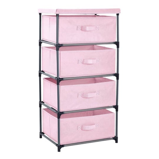 juvale-pink-4-drawer-dresser-fabric-clothes-storage-stand-for-bedroom-nursery-closet-organizer-unit-1