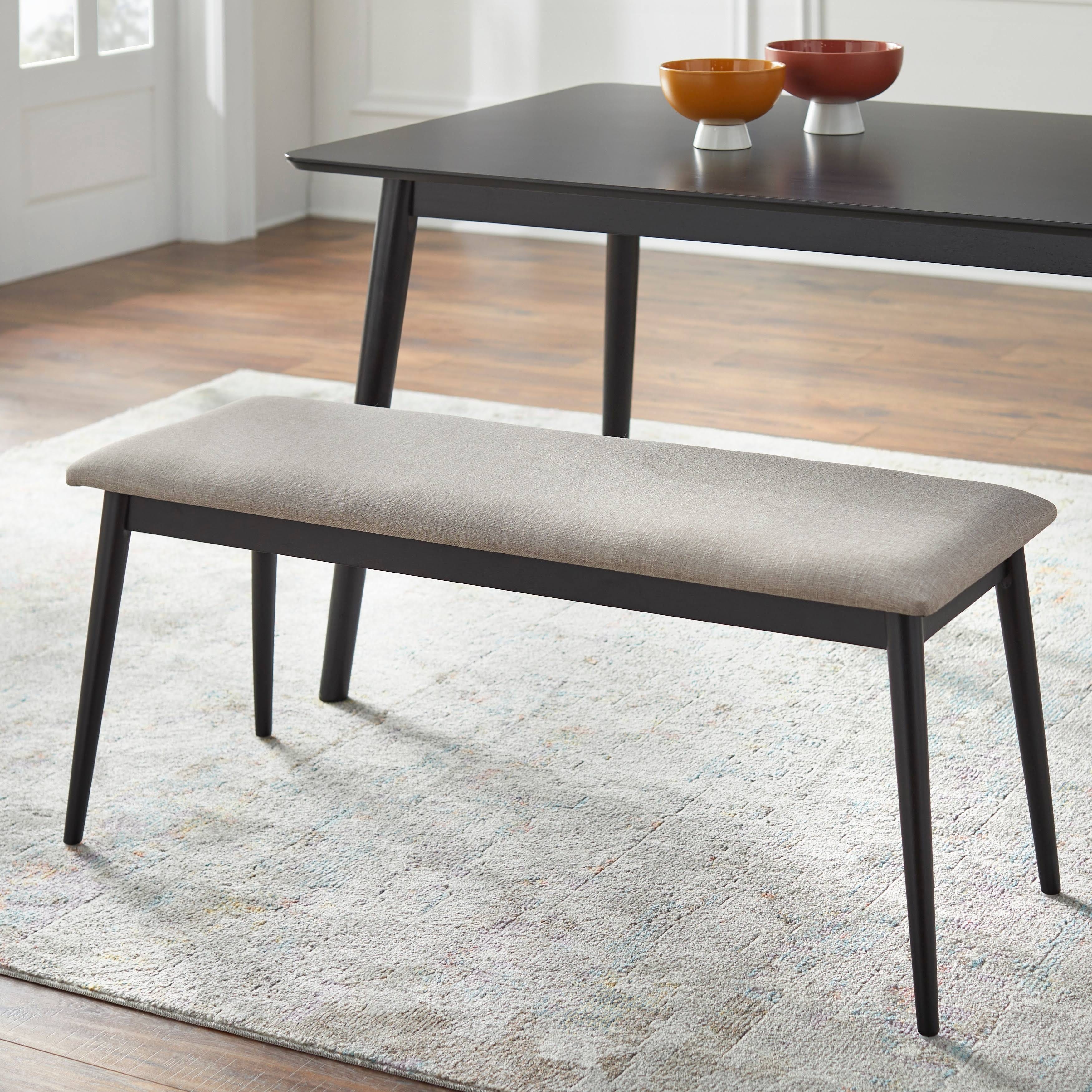 Lifestorey Whitney Black Mid-Century Modern Bench | Image
