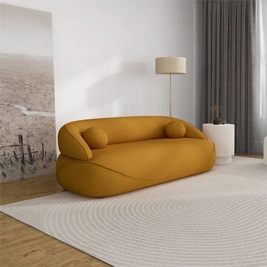 borsan-modern-luxury-japandi-style-mustard-yellow-boucle-fabric-curvy-sofa-couch-1