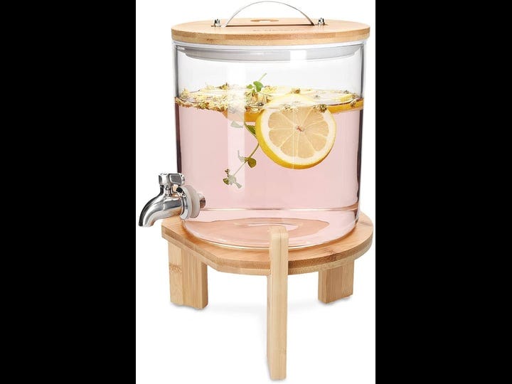 navaris-beverage-dispenser-with-stand-13-gallon-5l-glass-drink-dispenser-with-spigot-lid-wood-stand--1