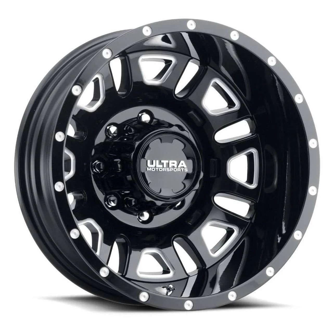 Ultra Wheel Dually Wheel, 17x6.5, 8x200, Black Milled -140 mm Offset | Image