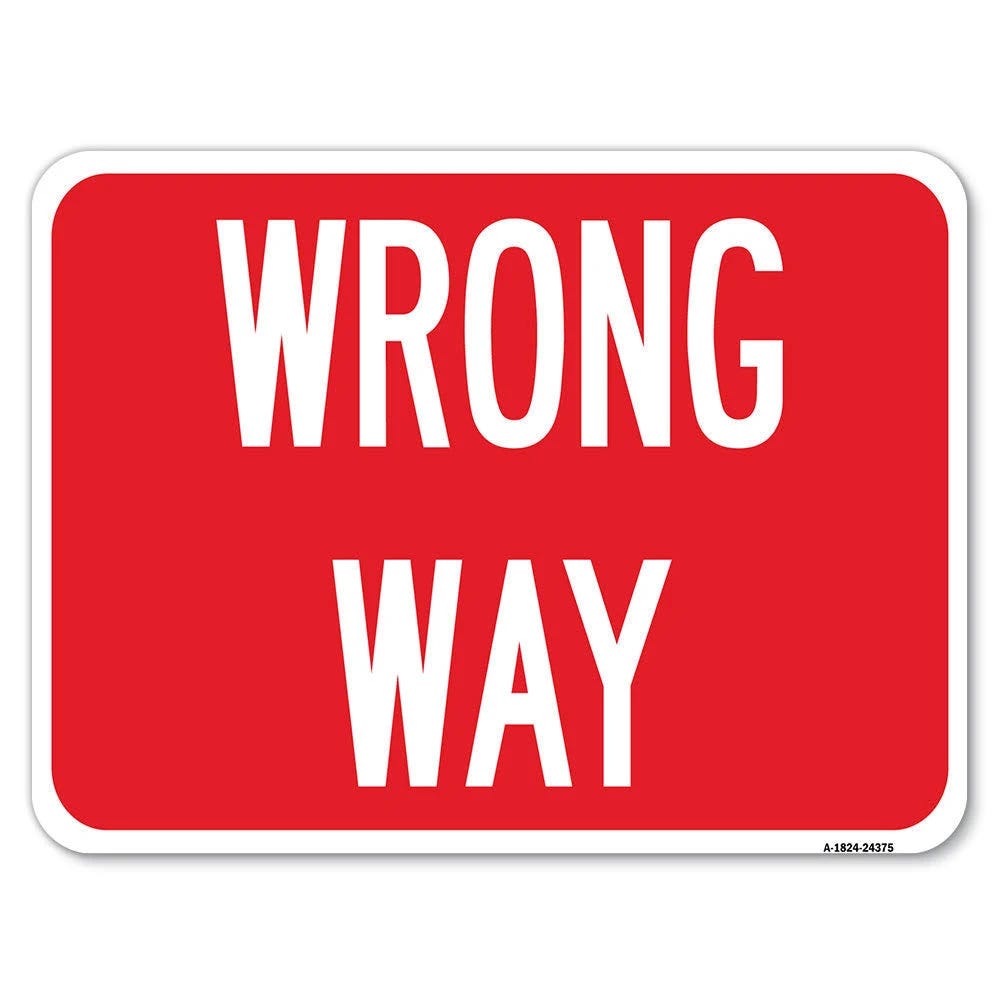 Wrong Way Aluminum Sign for Long-Lasting Outdoor Use | Image