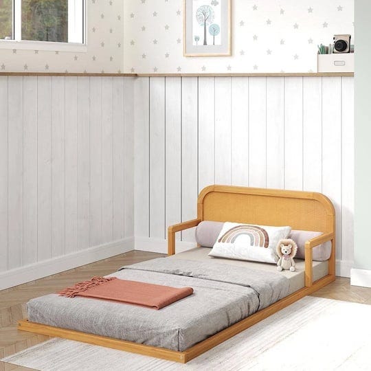pkolino-curva-rattan-floor-bed-fsc-certified-solid-wood-natural-twin-1