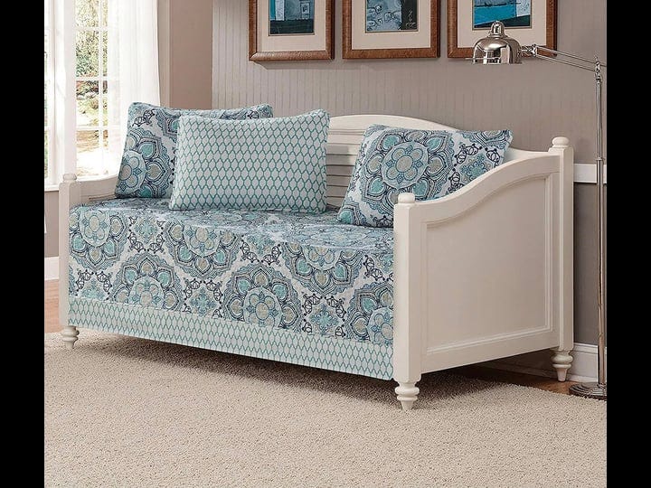 linen-plus-5pc-daybed-cover-set-quilted-bedspread-new-floral-blue-1