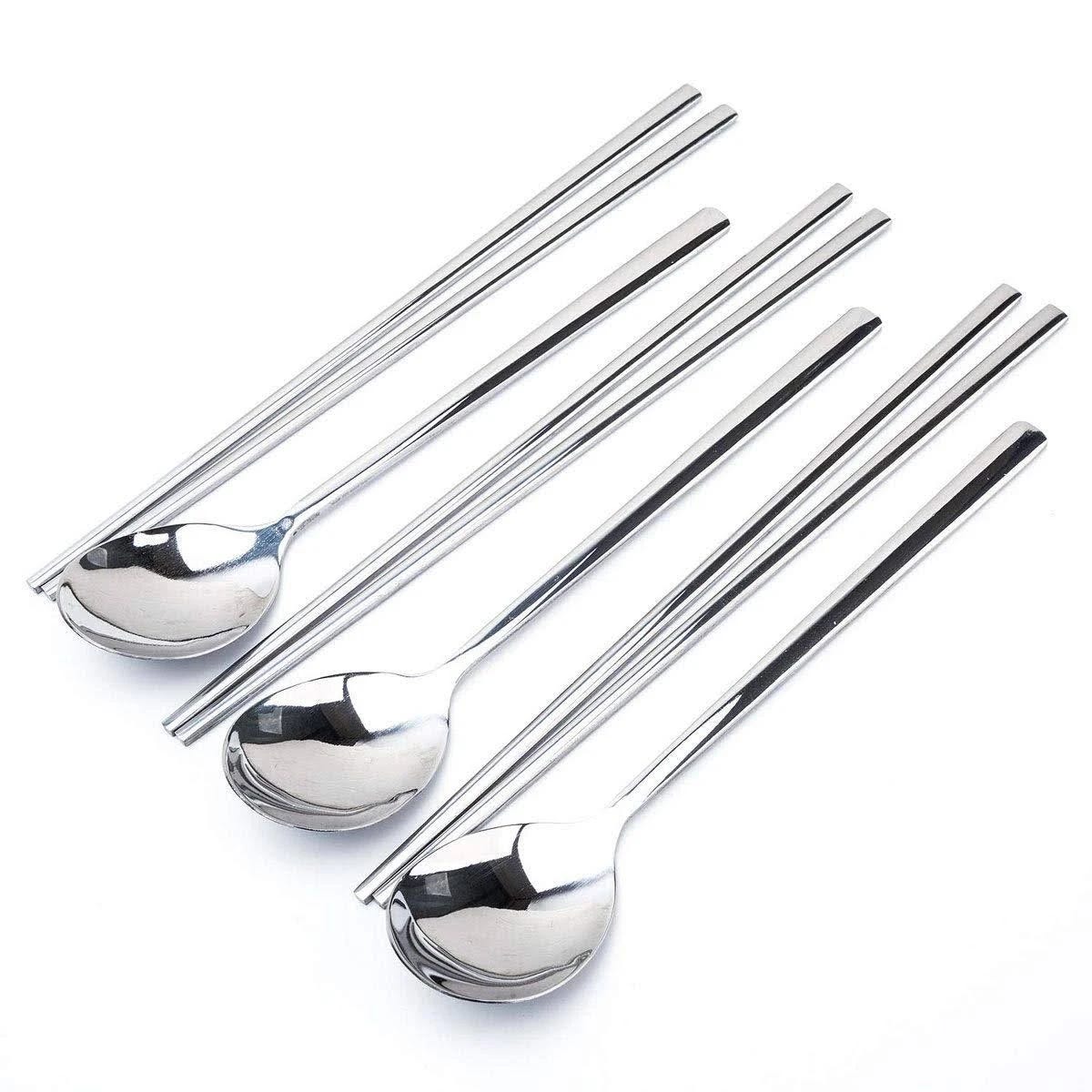 Korean Design Chopsticks & Spoons Set - Stylish Dishwasher Safe Cooking Utensils | Image