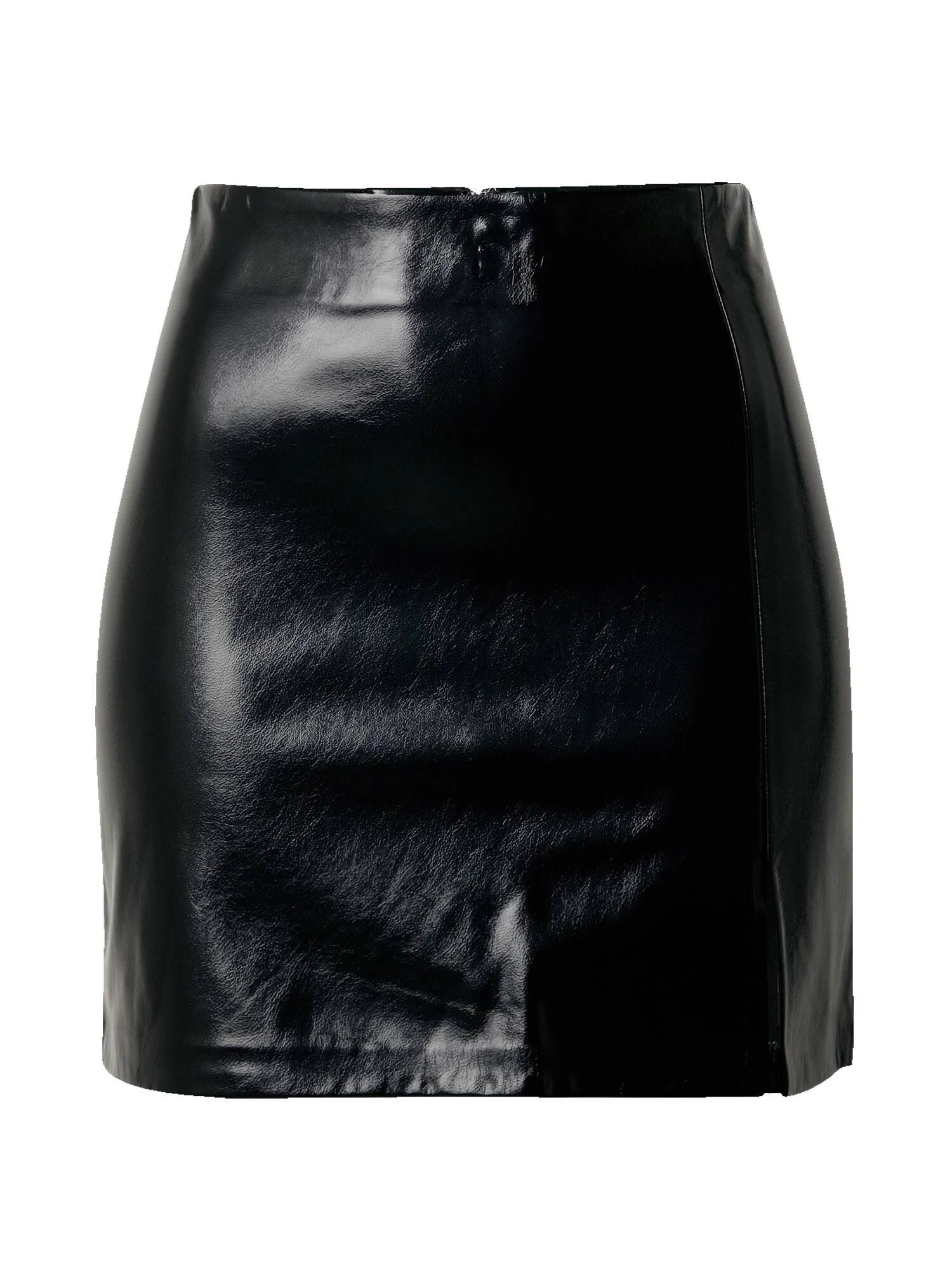 Classic black leather miniskirt with slit detail - Nordstrom Size 4 US | Image
