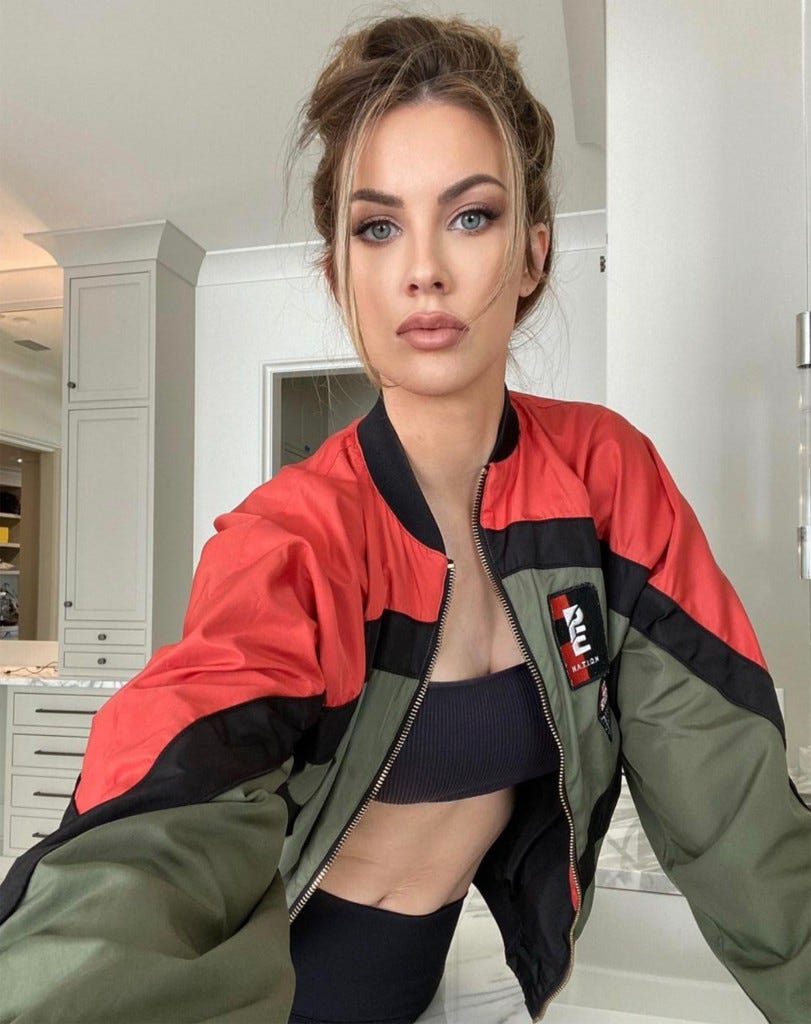 Katherine Webb posts a selfie on Instagram in January 2022