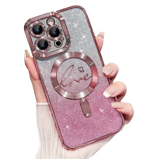 manleno-magnetic-case-for-iphone-15-pro-max-casecompatible-with-magsafeluxury-glitter-plating-heart--1