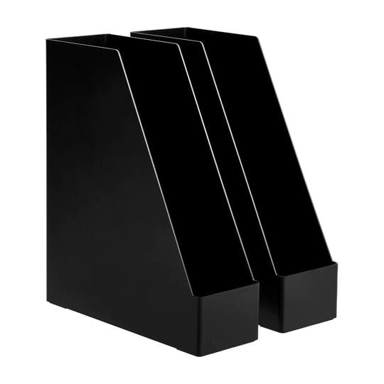 amazon-basics-plastic-desk-organizer-magazine-rack-black-2-pack-1