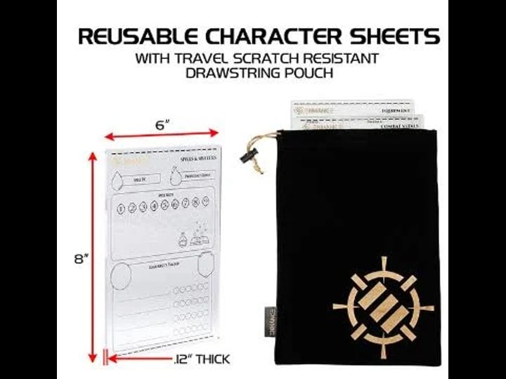 enhance-tabletop-acrylic-character-sheet-set-reusable-5e-dungeons-and-dragons-character-sheets-clear-1