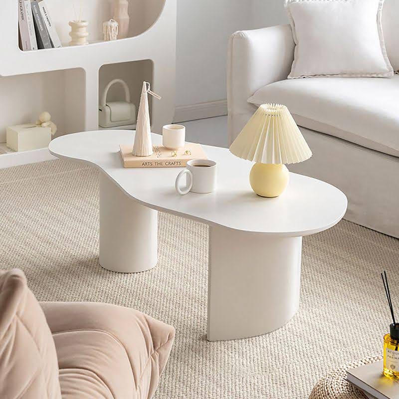 Chic Cloud-Shaped Japandi Coffee Table in White | Image