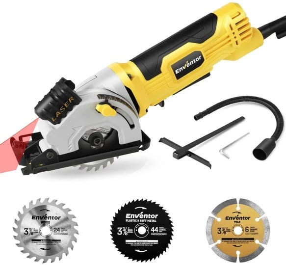 enventor-mini-circular-saw-4-8a-electric-circular-saw-corded-with-laser-guide-4000rpm-3-saw-blades-4