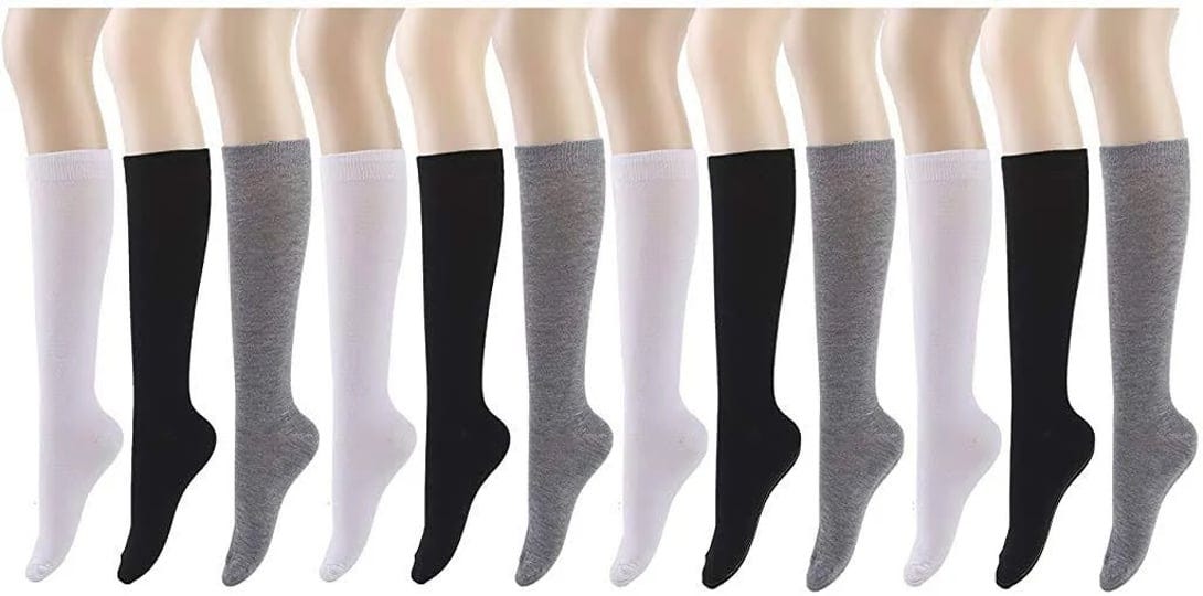 gelante-12-pairs-women-knee-high-socks-assorted-color-womens-blue-1