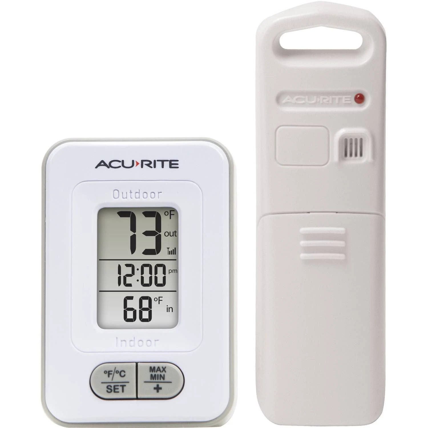 Acurite Wireless Indoor/Outdoor Thermometer with Clock: Accurate Weather Monitor | Image