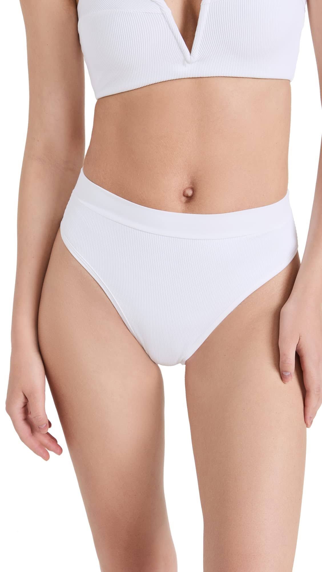 Elegant Frenchi White High Waisted Bikini Bottom | Image