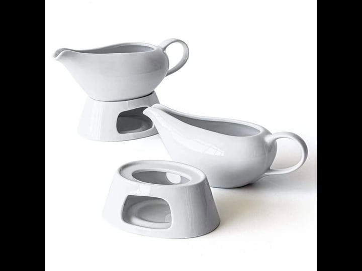 over-and-back-16-56-oz-white-ceramic-stoneware-gravy-boat-and-warmer-stand-set-of-3