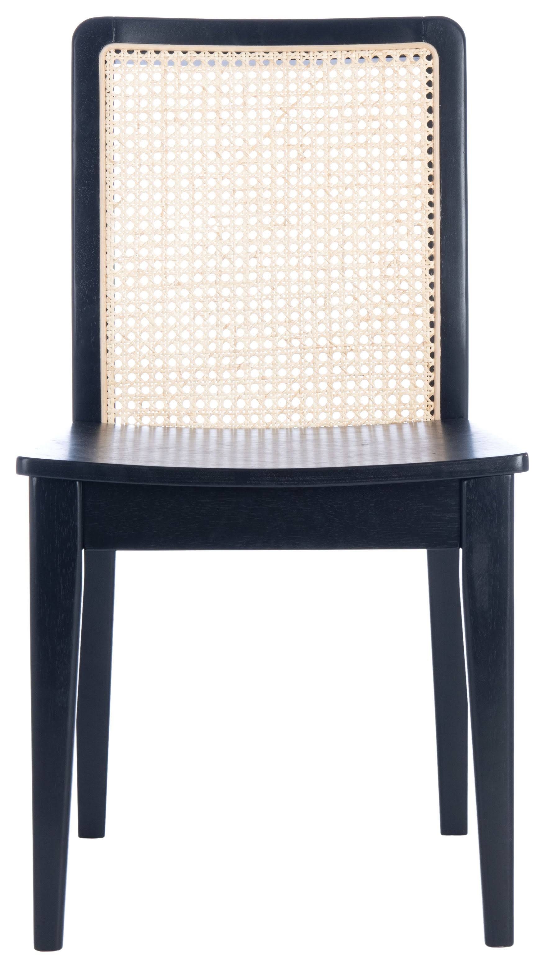 Safavieh Benicio Rattan Dining Chair Duo - Black & Natural | Image