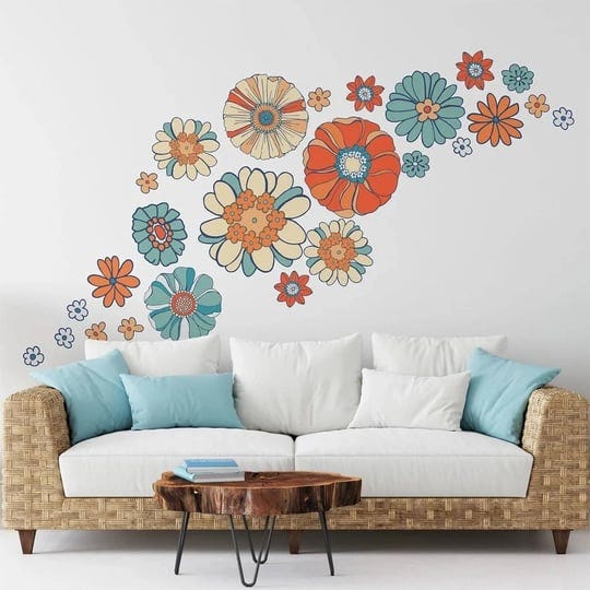 fanwaoo-boho-retro-flower-wall-decals-vintage-floral-wall-stickers-colorful-hippie-flower-wall-art-d-1