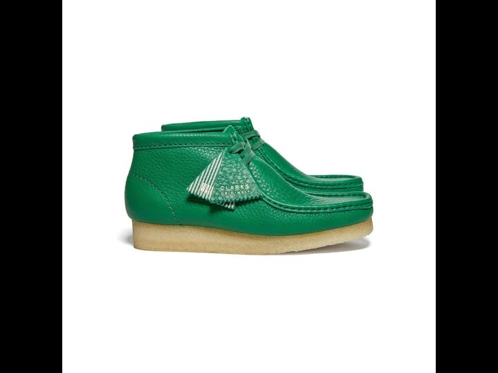 clarks-womens-wallabee-boot-cactus-green-leather-size-7