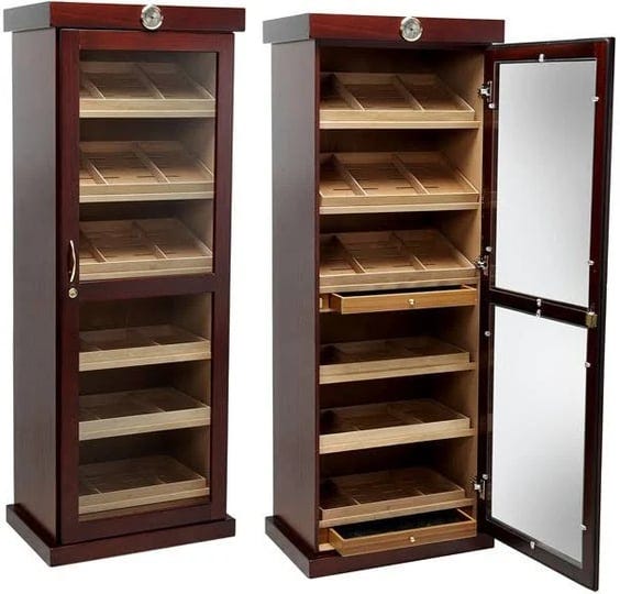 prestige-lemans-humidor-locking-cigar-storage-cabinet-solid-wood-dark-cherry-finish-large-capacity-1