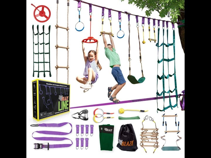 trailblaze-ninja-warrior-hanging-obstacle-course-for-kids-50-feet-ninja-slackline-set-with-tree-prot-1