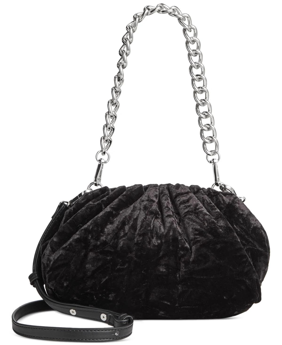 Stylish Black Velvet Clutch Purse for Women | Image